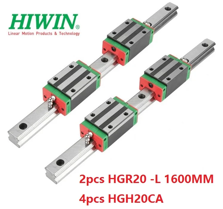 2pcs Hiwin rail HGR20 - L 1600MM + 4pcs HGH20CA  narrow blocks for cnc