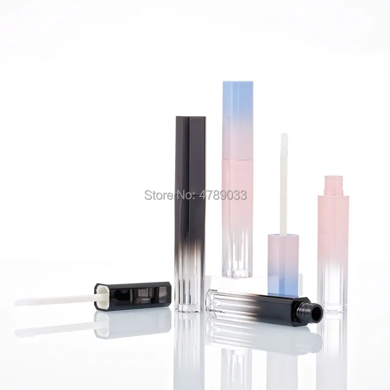 10/30pcs Gradient Pink/Black Empty Lip Gloss Tube Lips Balm Bottle Brush Container Mini Refillable Lipgloss Bottles Beauty Tool