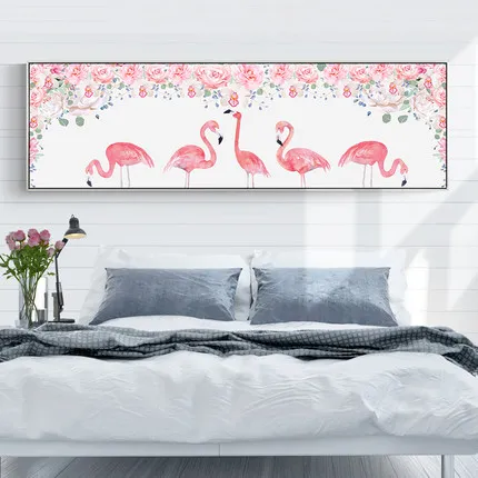 Nordic Flower And Flamingo Bedroom Bedside Diamond Paintings Full Of Diamonds 2018 5D New Point Drill Cross Stitch Beautiful