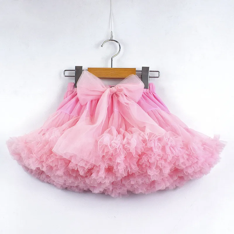 DE PEACH New Lace Bow Baby Girls Tutu Skirt Fluffy Children Ballet Pettiskirt Kids Toddler Princess Tulle Party Dance Skirts