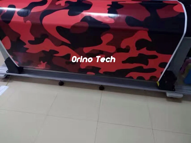 Elite Red Jumbo Camouflage Vinyl Wrap Film Large Spots Red Camo Vinyl Foil Air Bubble Free For Truck Vehicle Car Wraps