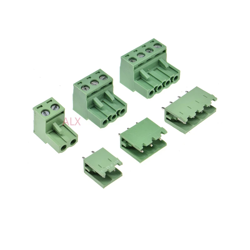 10 SET 2EDG 2/3/4/5/6/7/8/9 pin morsettiera a vite connettore passo 5.08MM SPINA + PIN Dritto COPPINA INCISCIA per pcb 2p 3p 4p