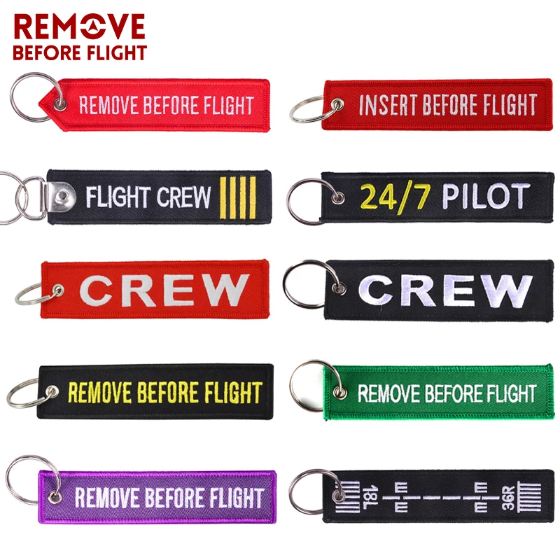 Retirez avant le vol OEM porte-clés Berloques rouge broderie mettre en évidence porte-clés chaînes bijoux Aviation cadeaux Chaveiro Masculino
