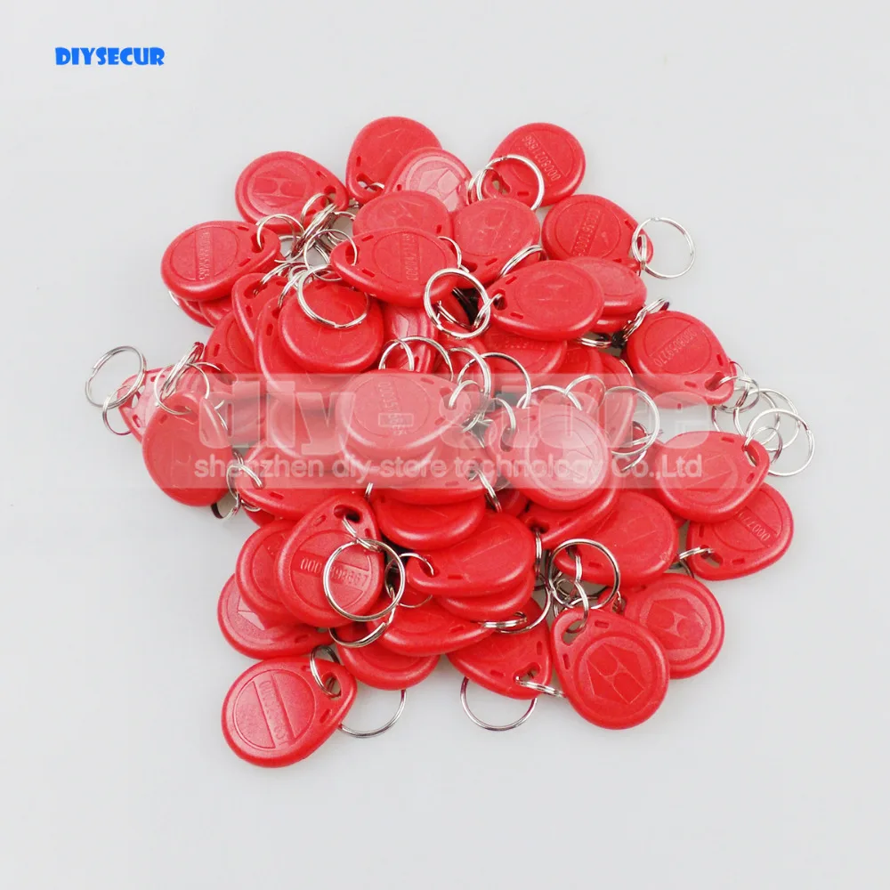 DIYSECUR 100pcs/lot 125Khz RFID Proximity ID Card Token Tags Key Keyfobs For Access Control System