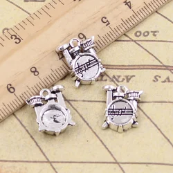 20pcs Charms Drum Kit Musical Set 16x14x4mm Tibetan Bronze Silver Color Pendants Antique Jewelry Making DIY Handmade Crafts