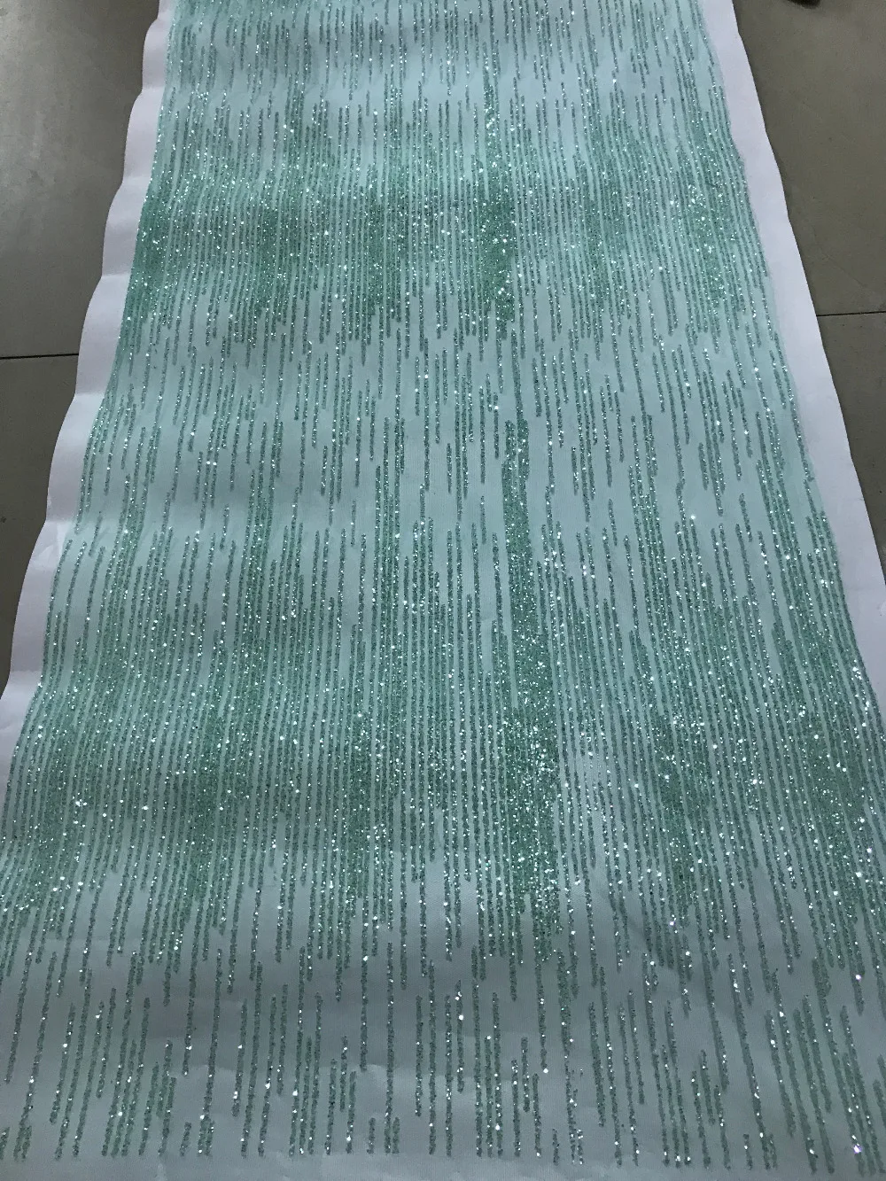 

ap2024 # 5 yards mint green small stripe glitter glued glitter net tulle mesh sugar lace ship to all over the world