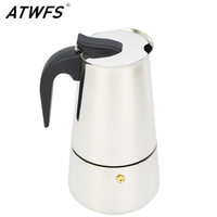 ATWFS High Quality 2/6 Cups Stainless Steel Coffee Maker Moka Pot Espresso Cups Latte Percolator Stove Top Espresso Pot