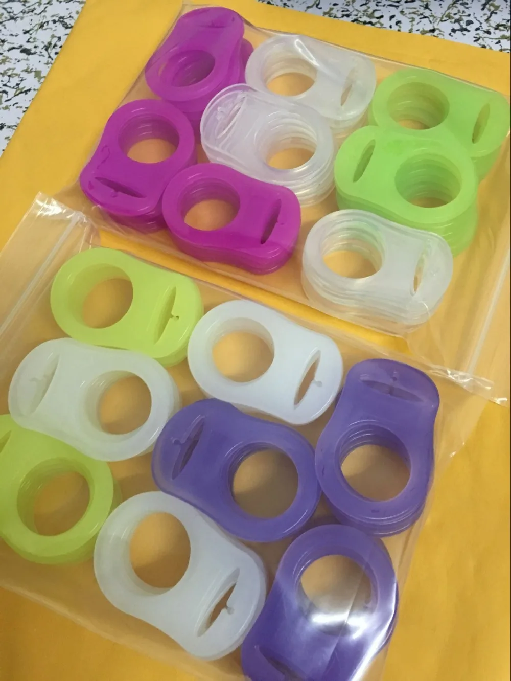 50pcs clear color food grade BPA Free silicone pacifier dummy mam ring adapter ring for NUK Holder