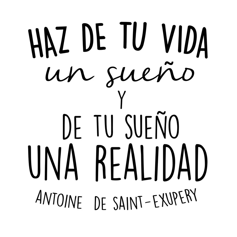 Spanish Inspirational positive Quotes Vinyl Wall Sticker Life Dreams Art Decals For Spanish Home Decoration