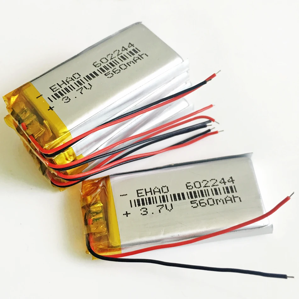Bateria recarregável 3.7 do lipo do polímero do lítio de 560 v 602244 mah para o orador do jogo de mp3 gps psp vedio bluetooth