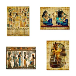 Egypt Wall Art Canvas Poster Parchment Paper Style Old Antique Poster Prints Retro Egyptian Picture Wall Decor King Tut Queen