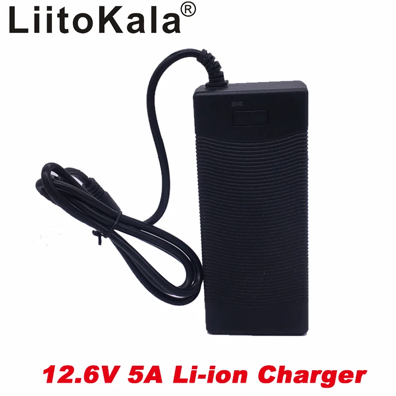 liitokala 12.6V 5A Power 12.6V Charger for CCTV Battery Pack,5A Charger for 12V Lithium Battery