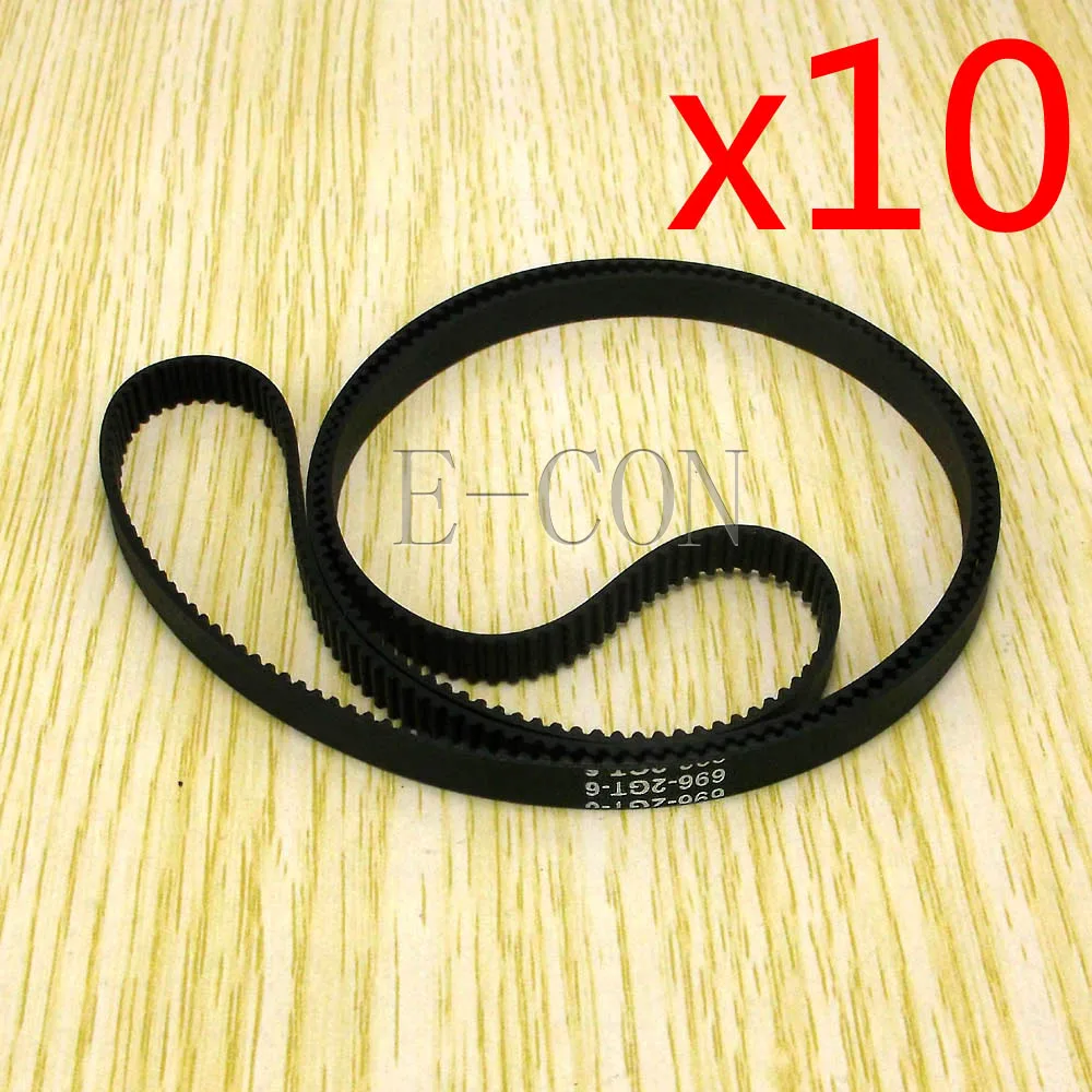 

10pcs/lot 696-GT2 Loop Timing Belt Width 6mm GT2 Belt Rubber Fiberglass Inner Length 696mm 348 Teeth for GT2 Timing Pulley