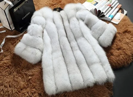 

New genuine fox fur coat women long fox fur jacket winter thick fur waistcoats big size Free Shipping J837