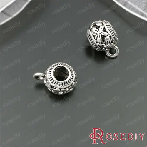 Wholesale 11*9mm Antique Silver color Flower Ball Alloy Large Hole 4.5mm Beads Diy Jewelry Findings Accessories 10 pcs(JM5819)