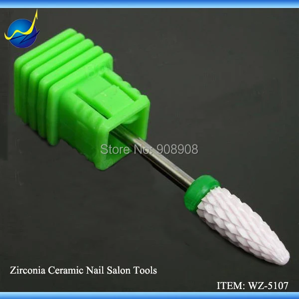 

HOT Selling Flame Shape White Ceramic Beauty Care Nail Art File Manicure Pedicure Drill Bit for Electric Micromotor Polishing