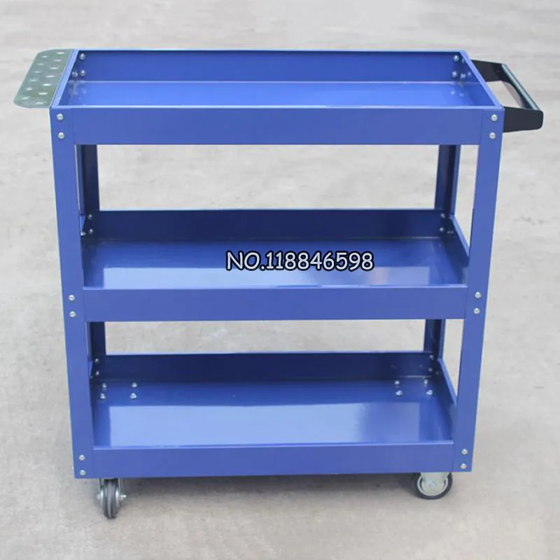 Hand Push Maintenance and Assembly of Mobile Hardware Functional Cabinet Shelf Three Layer Tool Car