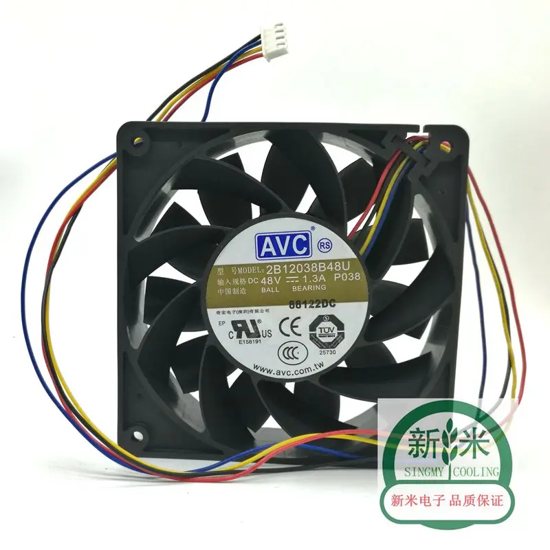 

USED AVC 2B12038B48U 12CM 12038 48V PWM electric welding machine ATX cooling fan