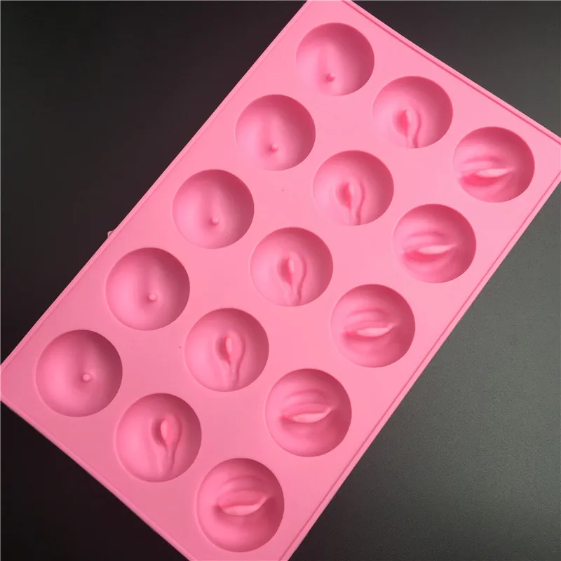 Funny Sex Ass Lip Silicone Cake Mold 15 Holes Ice Cube Tray DIY Silicone Chocolate Molds Soap Mould