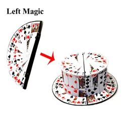 Good Quality Folding Card Fan To Top Hat Magic Tricks Stage Magic Close Up Magic Props Comedy Magic Toys Accessories Illusions