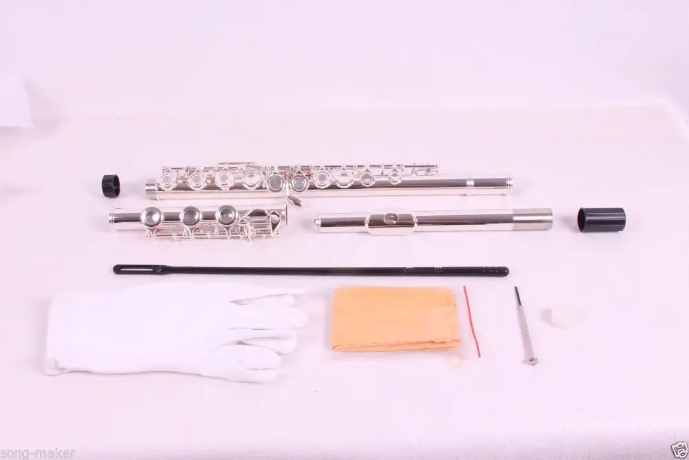 

flute 17 hole Closed & Open Hole C tone E key Nickel Professional New #2