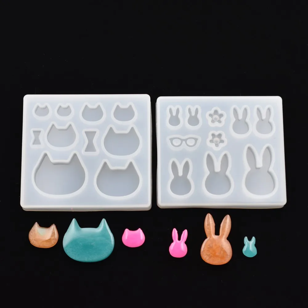 SNASAN kot królik wisiorek żywica silikonowe formy epoksydowe silikonowe formy odlewnicze DIY ręcznie robiona biżuteria Making Charms kolczyki koraliki