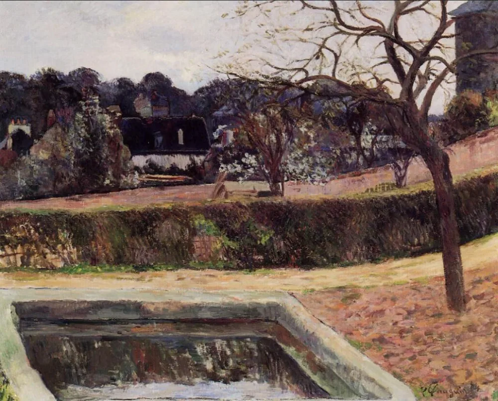 

High quality Oil painting Canvas Reproductions The square pond (1884) by Paul Gauguin hand painted