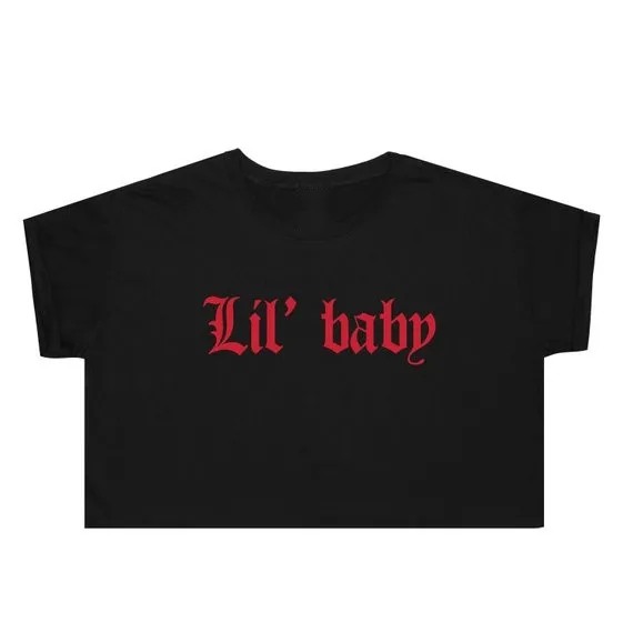 Skuggnas Lil Baby Crop Top T Shirt Tee Girl Funny Fun Tumblr Hipster Girl Grunge Fashion Kawaii Art Hoe Babygirl T shirt Bff Top