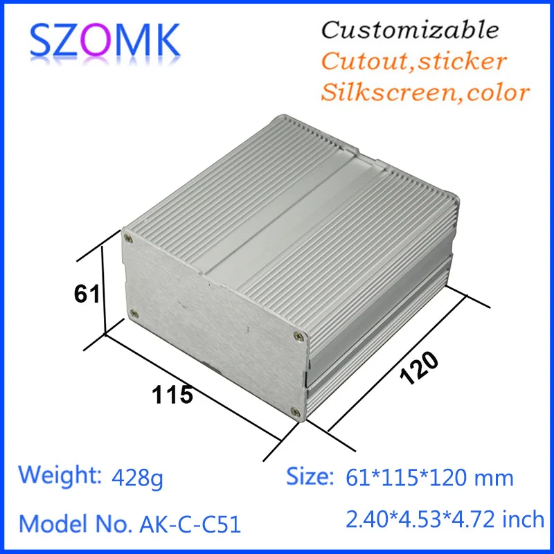 1Piece 61*115*120mm separated aluminum enclosure case electronics instrument box extrusion aluminum enclosure project box