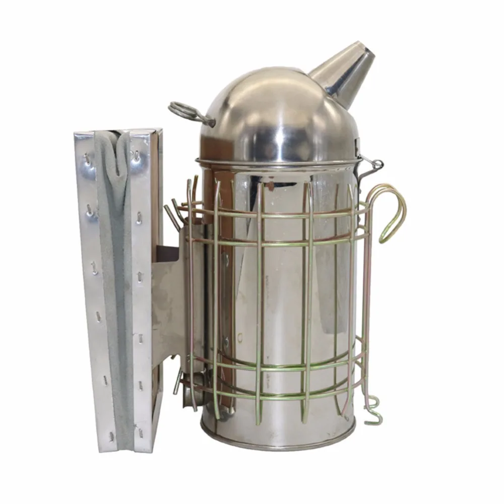 Stainless Steel Spray Smoke Pot Bee Hive Smoker Galvanized Sheet With Heat Shield Beekeeping Equipment Tool