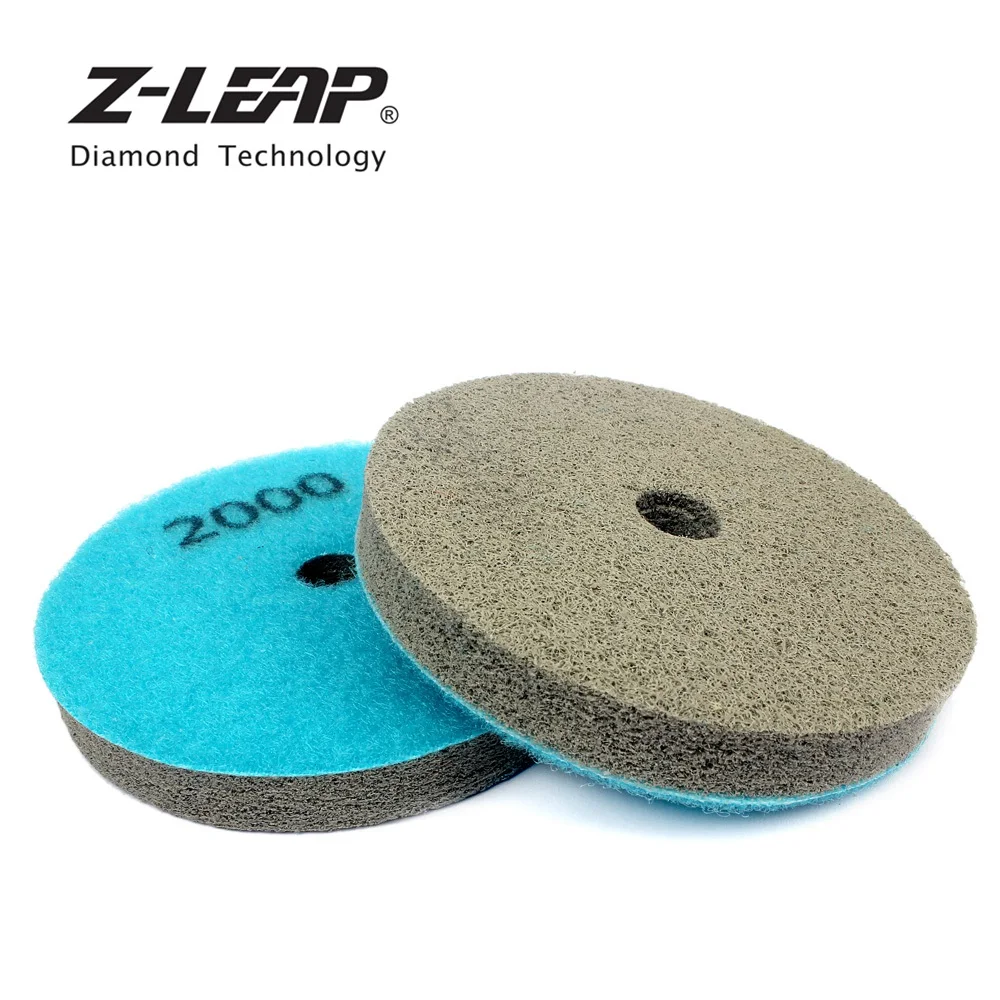 Z-LEAP Diamond Sponges 7pcs 4 Inch For Marble Polishing Abrasives Artificial Stone Polishing Wheels Buff Disk Thickness 10mm