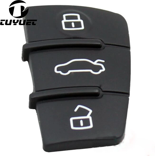 Replacement Rubber Button Pads for Audi A3 A4 A6 3 Buttons Remote key pad