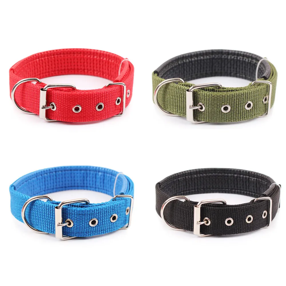 

5 size Comfortable Adjustable Nylon Strap Dog Collar For Small And Big Pet Dog Cat Collars 8 Color Red/Blue/Black/Green