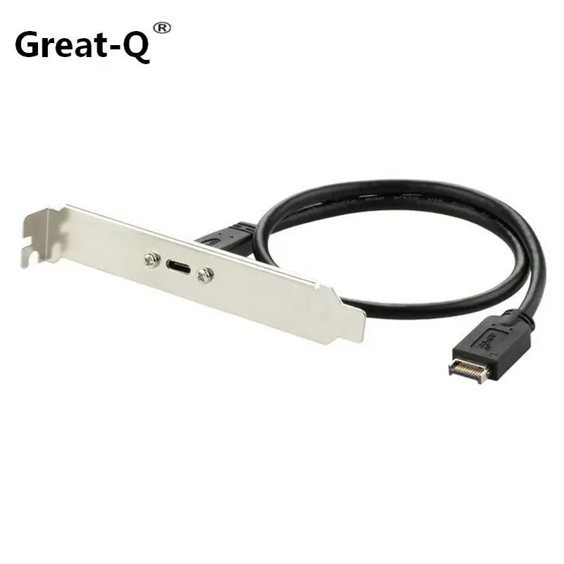 

USB 3.1 Front Panel Header type-e Type E to USB-C Type-C Female Extension Cable 50cm with Panel Mount Screw