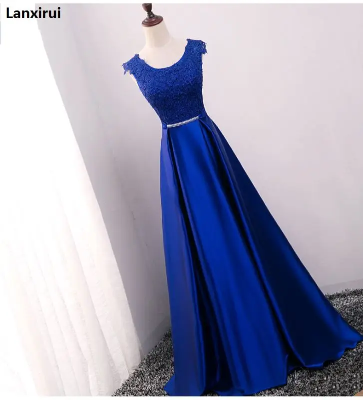 New Arrival Red Blue Pink Purple Floor Length Lady Girl Women Princess Bridesmaid Banquet Party Ball Dress Gown Fast Shipping image 3