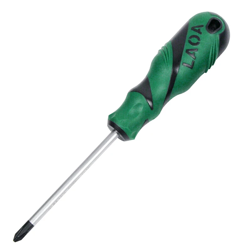 LAOA 1pcs Slotted Screwdriver S2 Material Phillips Screwdrivers Double Color handle Screw Driver With Magnetism