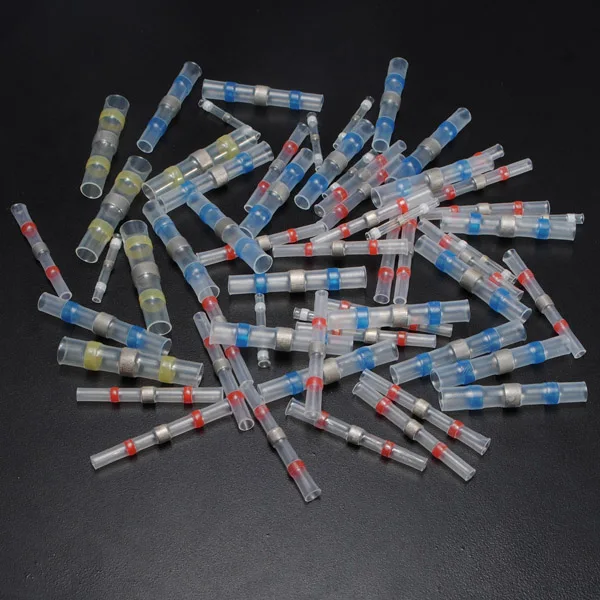 60PCS Soldering Sleeve Waterproof Solder & Seal Heat Shrink Butt Connectors kits Red Blue White Yellow 1.5-6.0mm Terminal