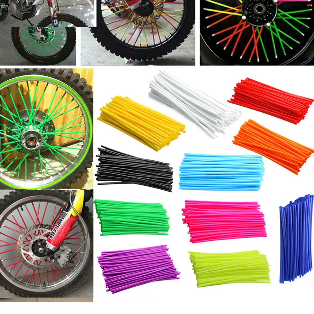 72Pcs Universal wheel spoke spoke skins Cover Wheel Rim Spoke Wraps for Supermoto CR EXC WRF 250 400 426 450 DUKE 390 125