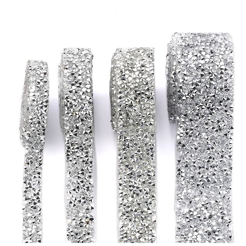 1yard packing Fashion Rhinestone Tape 15mm Crystal Decoration Trimming For DIY Shoes wedding clothing cap accessiories supply