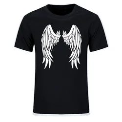 Angel Wings On Back T-shirt Fashion Men Short Sleeve T Shirt Clothing Printed Cotton Men o Neck Top Tee EU Size