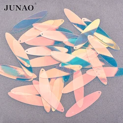 JUNAO 20g 10*40mm Glitter Large Sewing Shape Sequins Decoration leaves Sequin Paillette Material For Needlework Clothes Crafts