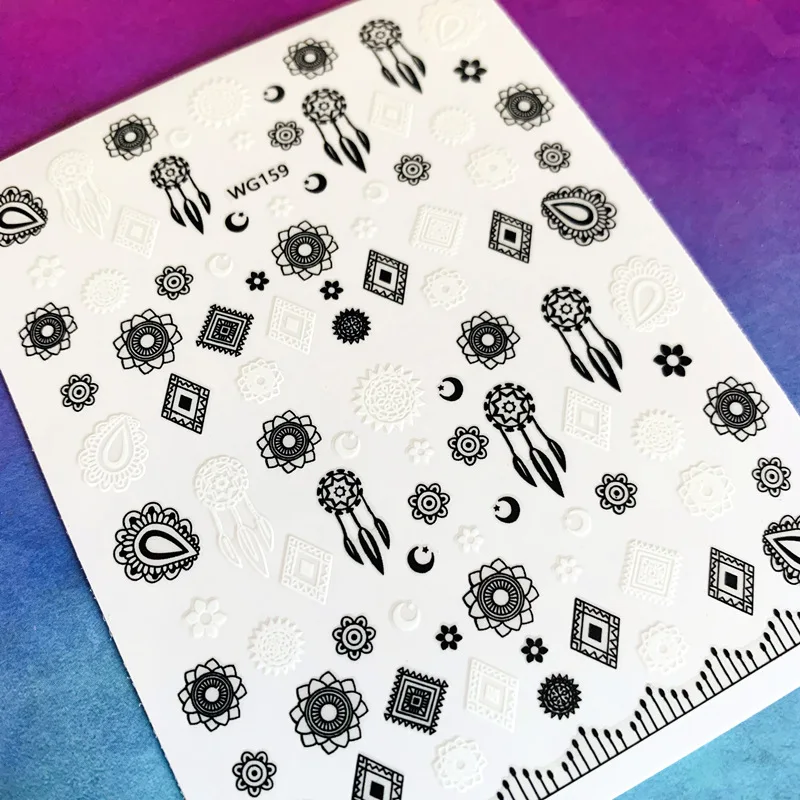 Newest WG-148 shape 3d nail art sticker nail decal stamping export japan designs rhinestones  decorations