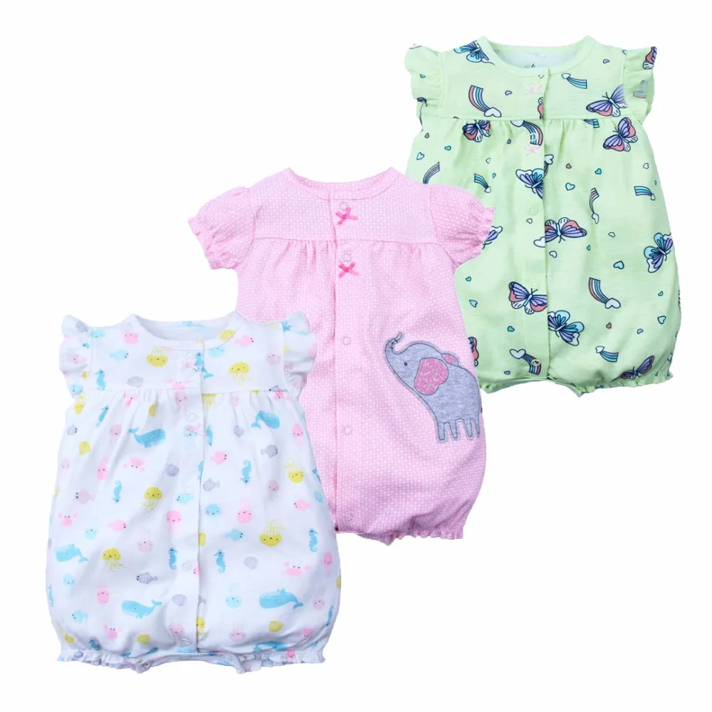 2022 Summer Baby Rompers Baby Girls Clothing 100% Cotton Newborn Baby Boy Clothes Infant Jumpsuits Short Sleeve Kids Clothes