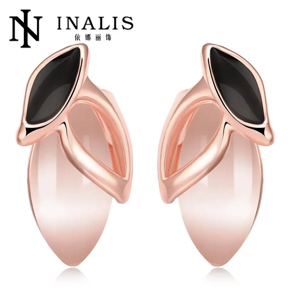 INALIS Big Stone Earrings for Women Lovely Gold color Alloy Big Rotating Earings Fashion Jewelry Accessories Gift E1086-B