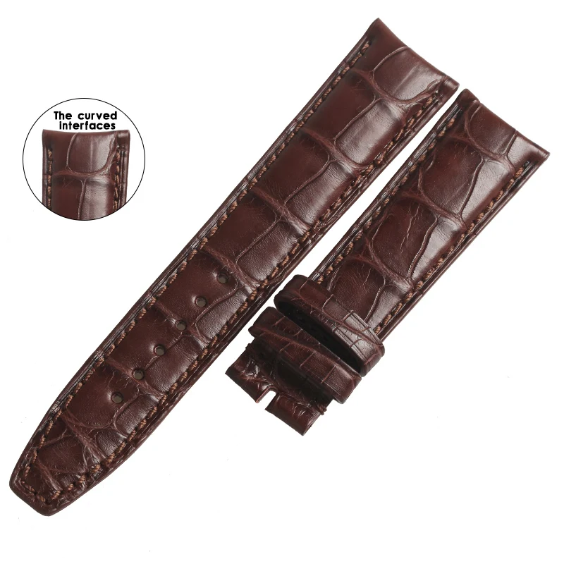 WENTULA watchbands for Baume & Mercier CLIFTON alligator skin /crocodile grain watch band MOA10054/MOA10055 Genuine Leather