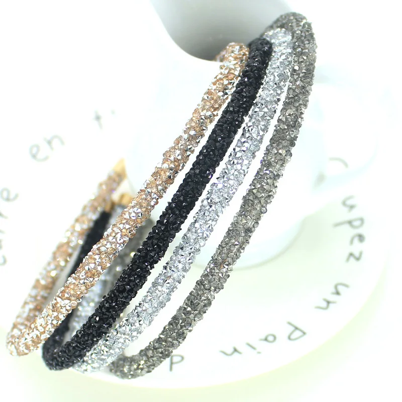 Girls Shiny Luxury Rhinestone Hair Band High Quality Diamond Hair Hoop Accessories for Women Crystal Headbands Ornaments pj-984