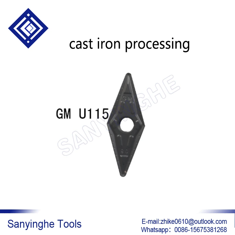 10pcs/lots  VNMG160404-GM U115 VNMG160404-TC U115 cnc carbide turning inserts for cast iron