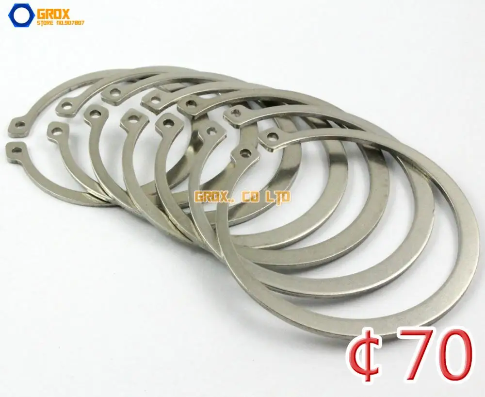 

5 Pieces 70mm 304 Stainless Steel External Circlip Snap Retaining Ring