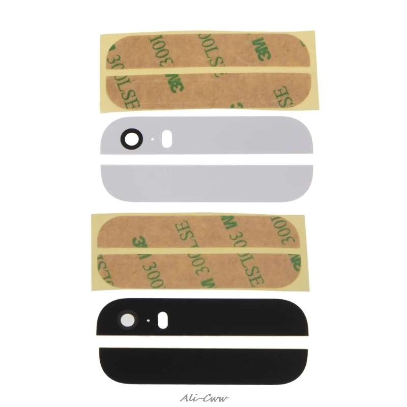 Top and Bottom Back Glass Replacement Panel For iPhone 5S Black Or White Color