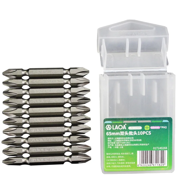 LAOA 10pcs Doppia Testa Cacciavite Bit 65 millimetri Intaglio Cacciavite Phillips PH2 Trapano Elettrico Cacciavite Cacciavite a Testa
